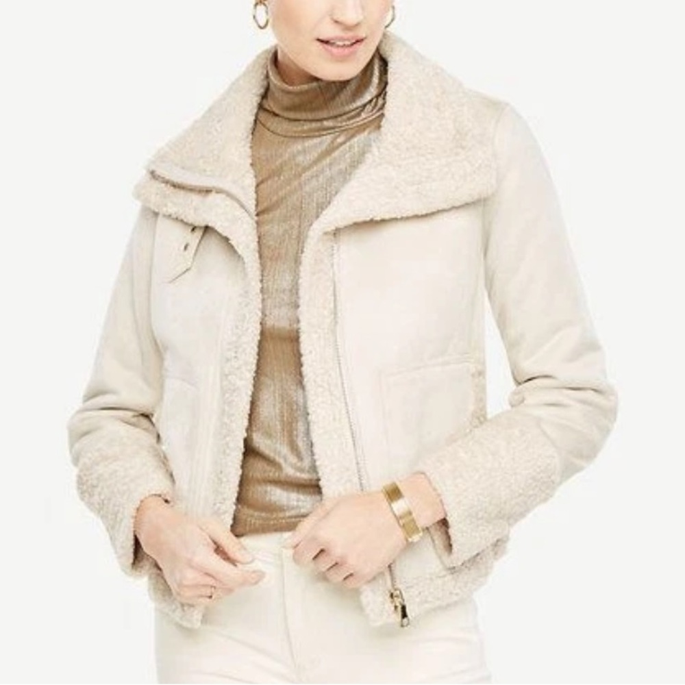Cream Shearling Jacket - Picture 7 of 7